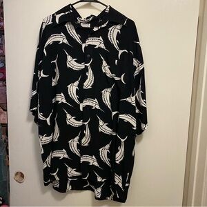 Coyote Los Cabos Mens Button Down Shirt XXL 2XL Swordfish Black White Fishing